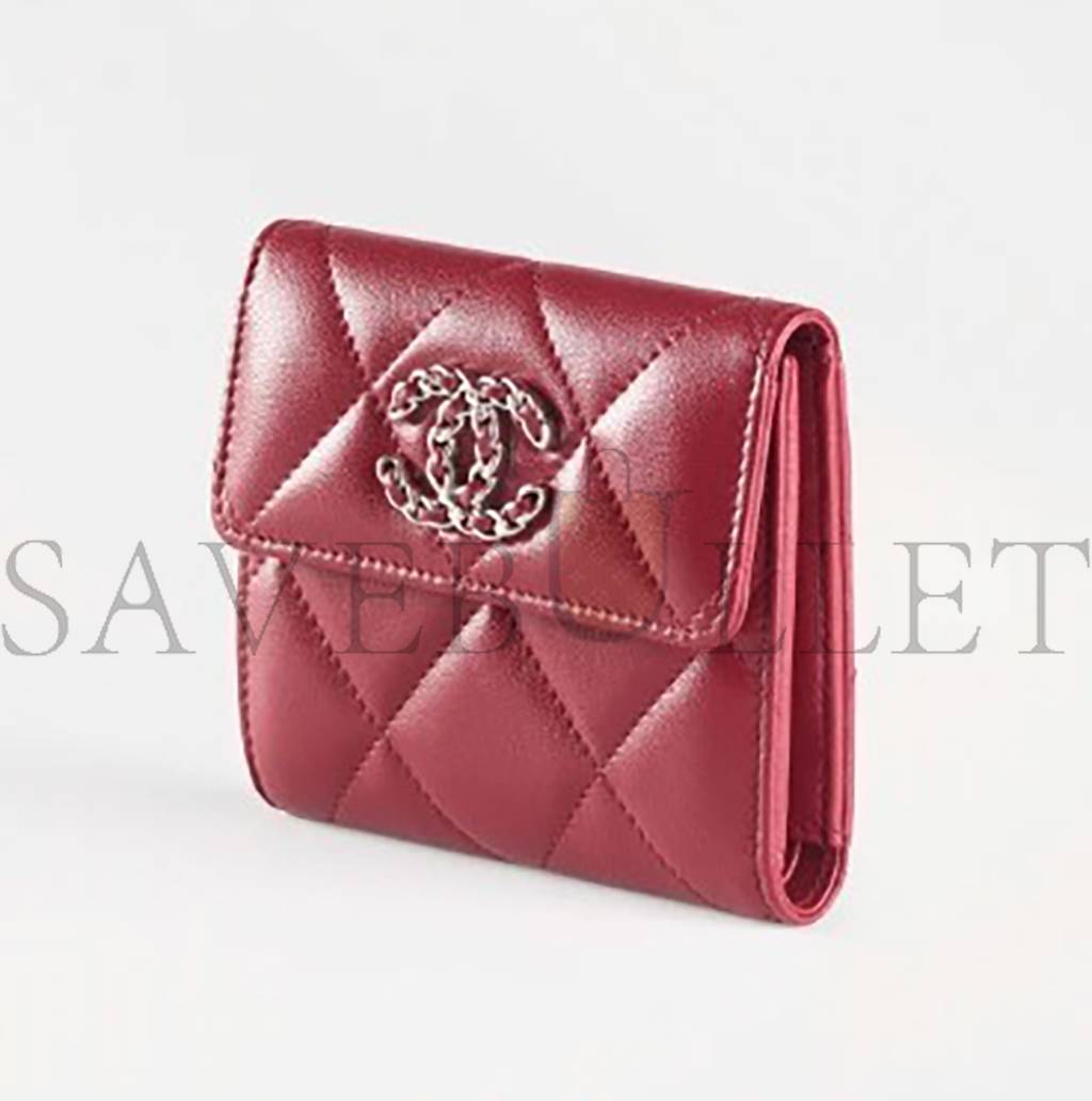 CHANEL 19 SMALL FLAP WALLET AP2809 B07327 NI686  (11.5*10*3cm)